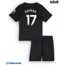 Camisa de Futebol Tottenham Hotspur Cristian Romero #17 Equipamento Secundário Infantil 2025-26 Manga Curta (+ Calças curtas)